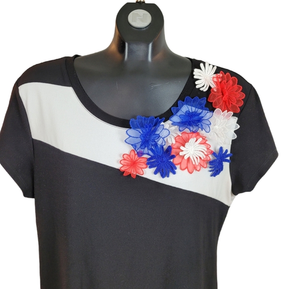 🌟Host Pick🌟STORK & BABE Tunic Top White Black Maternity Size XL - Picture 5 of 8